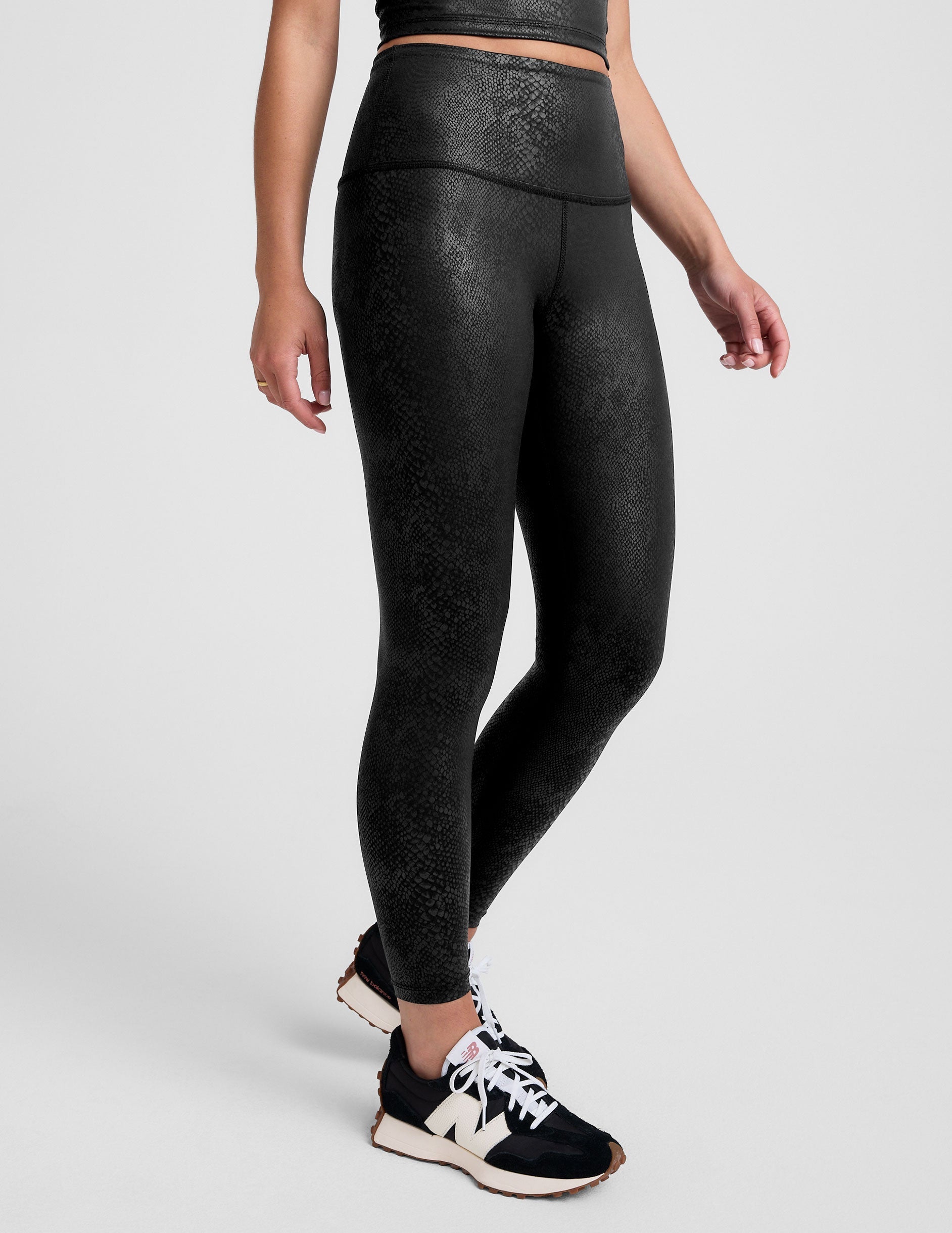 PowerShine Viper High-Waisted Midi Legging: Sleek Snake Print Activewear for Women