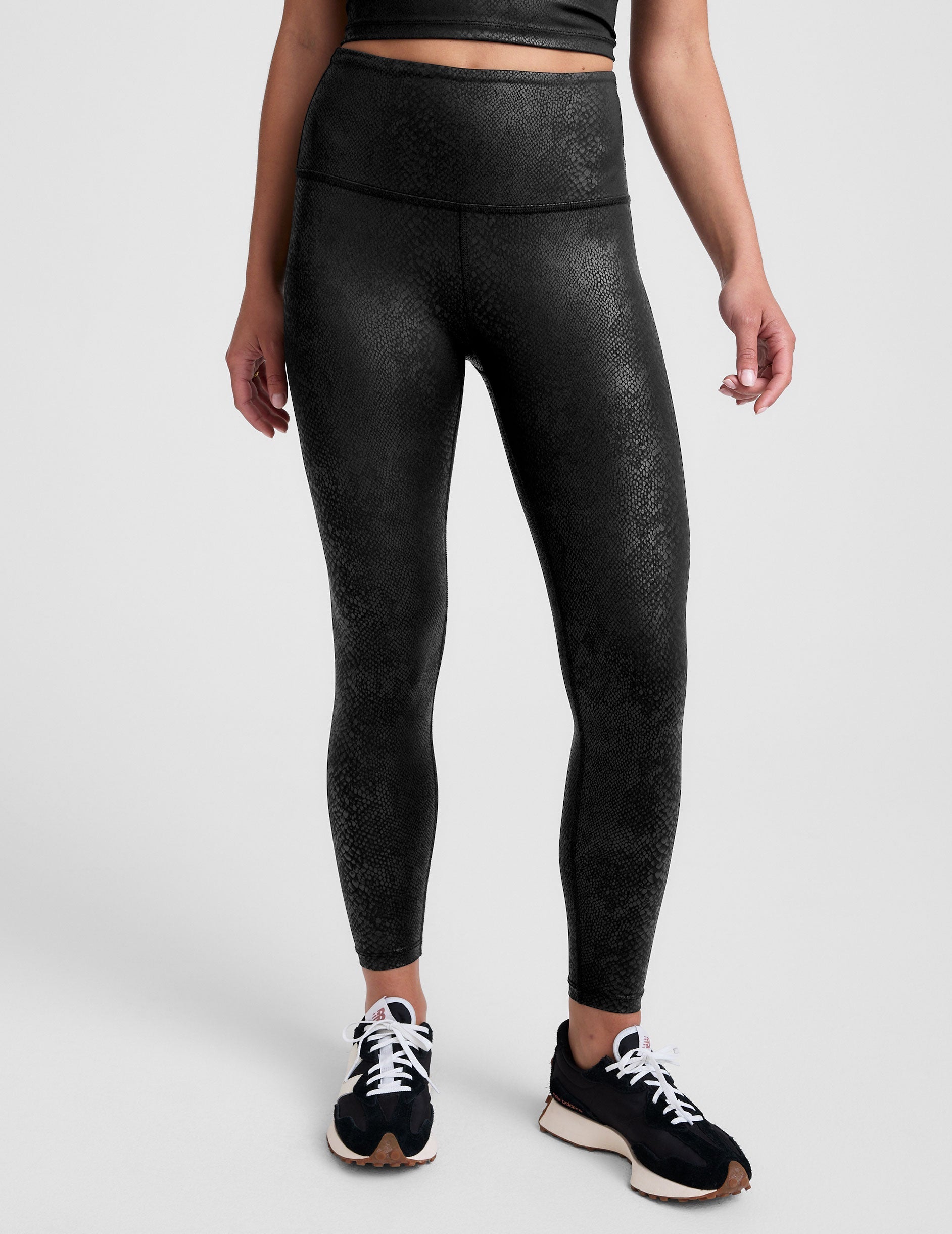 PowerShine Viper High-Waisted Midi Legging: Sleek Snake Print Activewear for Women
