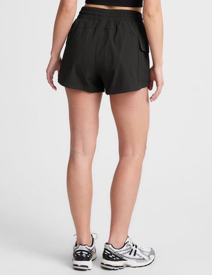 Comfortable Peak 3-Inch Cargo Shorts: Relaxed Fit, Zipper Pockets, Elastic Waist